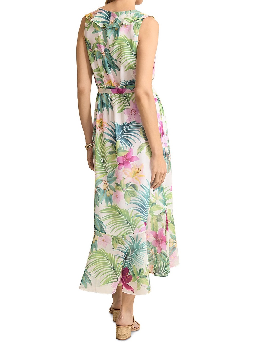 Tommy Bahama XS Tropical Bliss Printed Sleeveless Belted Dress White Multi NWT - Picture 2 of 15